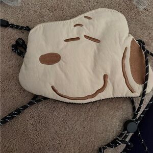 Cute Smiling snoopy  Crossbody Bag in Cream and Brown